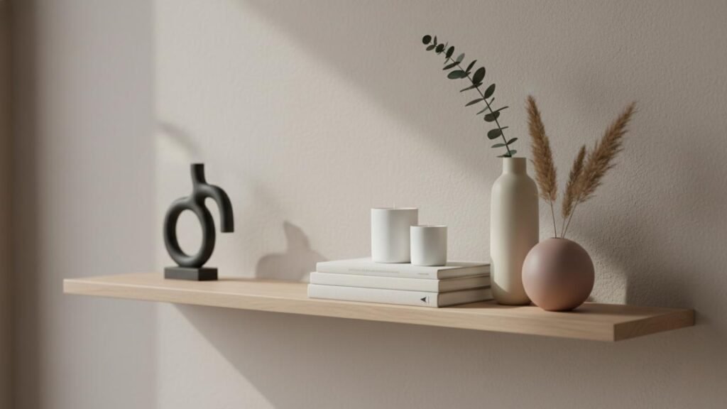 minimalist home decor ideas shelf styling