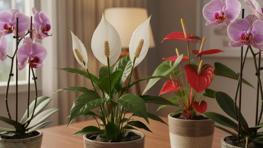 flowering indoor plants close-up indoor